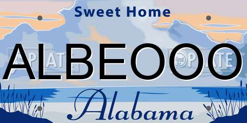 ALBEOOO Alabama License Plate
