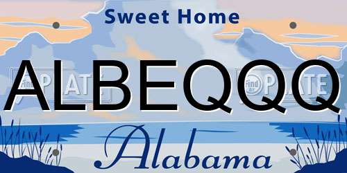 ALBEQQQ Alabama License Plate
