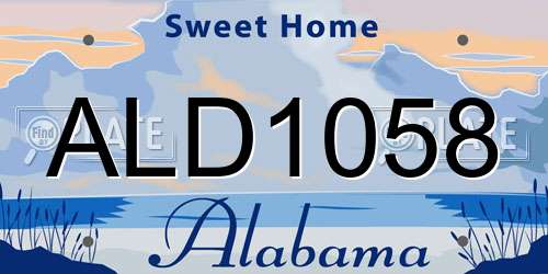 ALD1058 Alabama License Plate