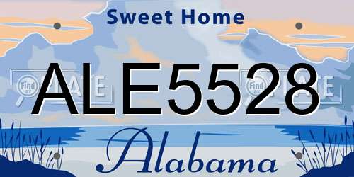 ALE5528 Alabama License Plate