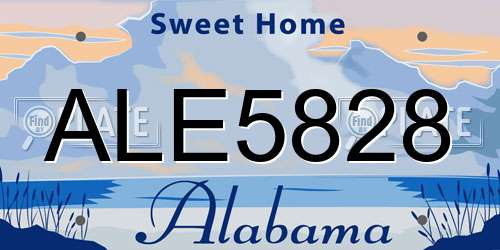 ALE5828 Alabama License Plate