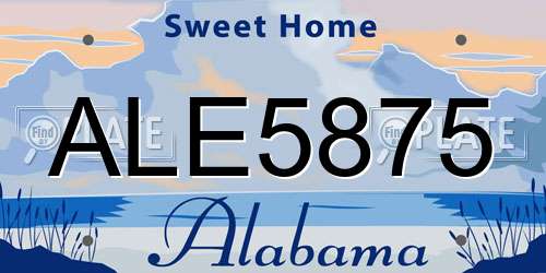 ALE5875 Alabama License Plate