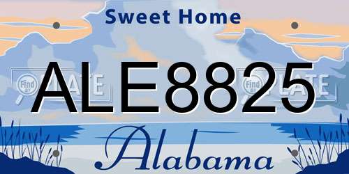 ALE8825 Alabama License Plate