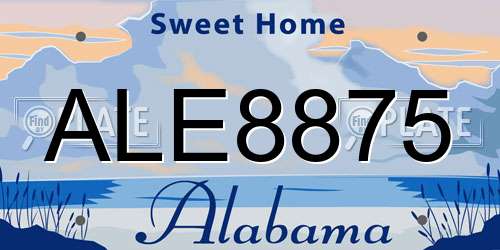 ALE8875 Alabama License Plate