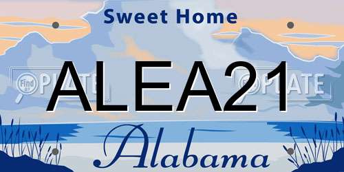 ALEA21 Alabama License Plate