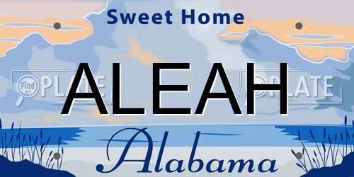ALEAH Alabama License Plate