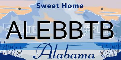 ALEBBTB Alabama License Plate