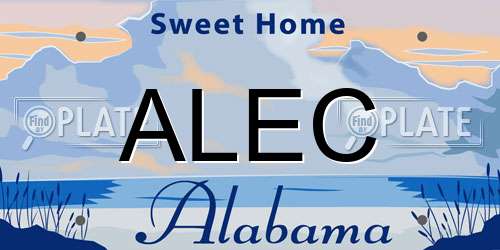 ALEC Alabama License Plate