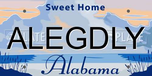 ALEGDLY Alabama License Plate