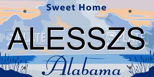 ALESSZS Alabama License Plate
