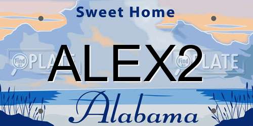 ALEX2 Alabama License Plate