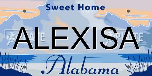 ALEXISA Alabama License Plate