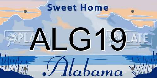 ALG19 Alabama License Plate