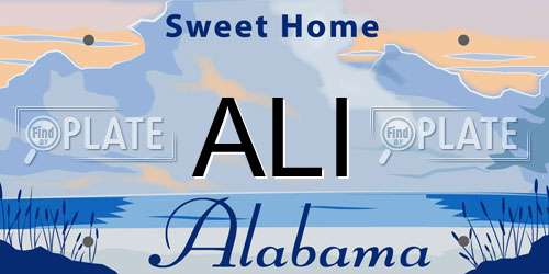 ALI Alabama License Plate