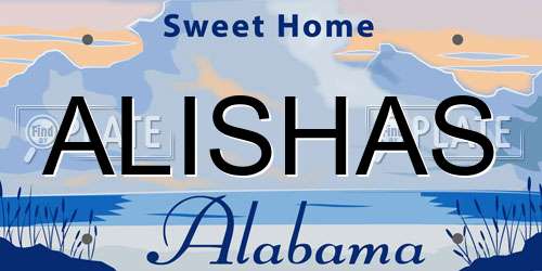ALISHAS Alabama License Plate