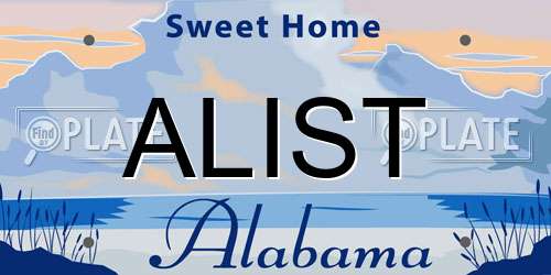 ALIST Alabama License Plate