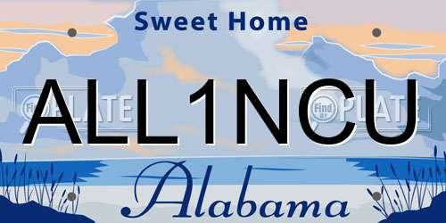 ALL1NCU Alabama License Plate