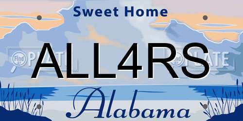 ALL4RS Alabama License Plate