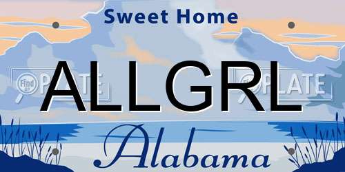 ALLGRL Alabama License Plate