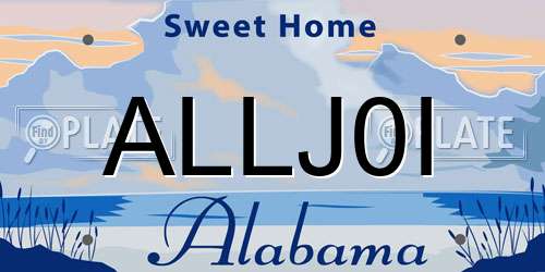 ALLJ0I Alabama License Plate