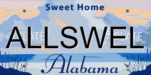 ALLSWEL Alabama License Plate