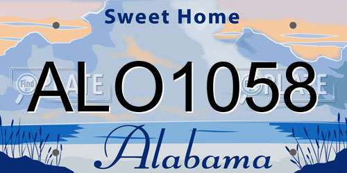 ALO1058 Alabama License Plate