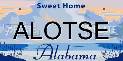 ALOTSE Alabama License Plate