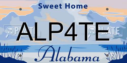 ALP4TE Alabama License Plate