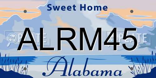 ALRM45 Alabama License Plate