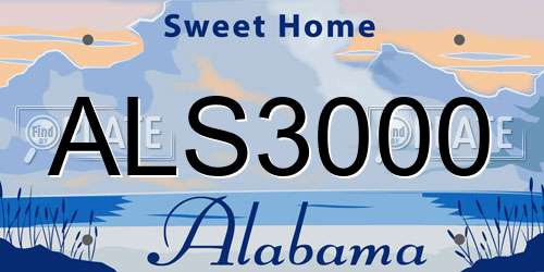 ALS3000 Alabama License Plate