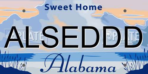 ALSEDDD Alabama License Plate