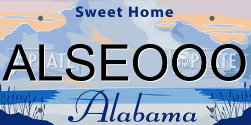 ALSEOOO Alabama License Plate