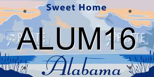 ALUM16 Alabama License Plate