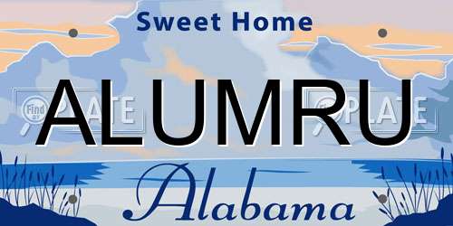 ALUMRU Alabama License Plate