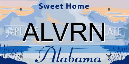 ALVRN Alabama License Plate