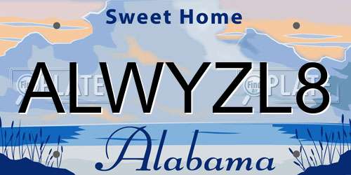 ALWYZL8 Alabama License Plate