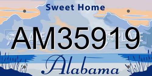 AM35919 Alabama License Plate
