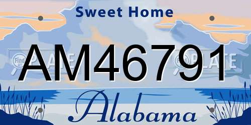 AM46791 Alabama License Plate
