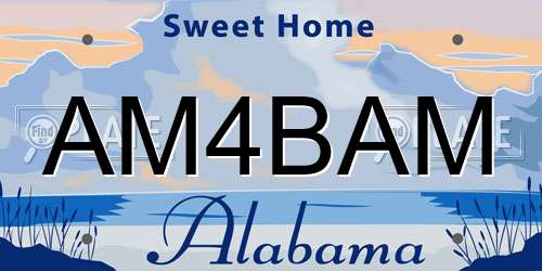 AM4BAM Alabama License Plate