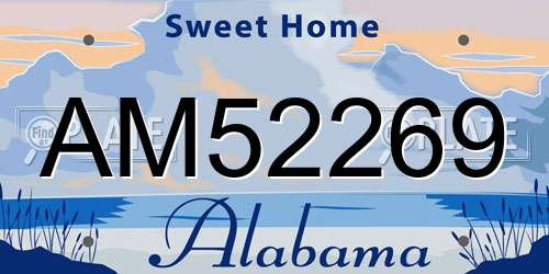 AM52269 Alabama License Plate