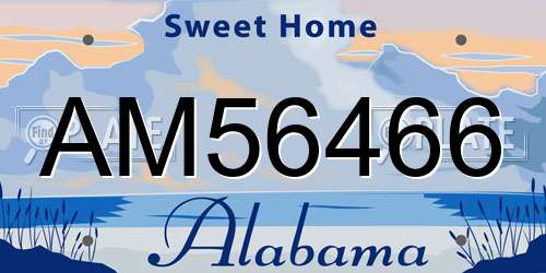 AM56466 Alabama License Plate