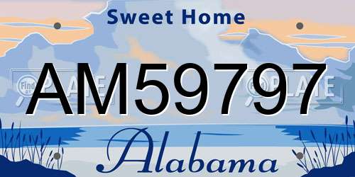 AM59797 Alabama License Plate