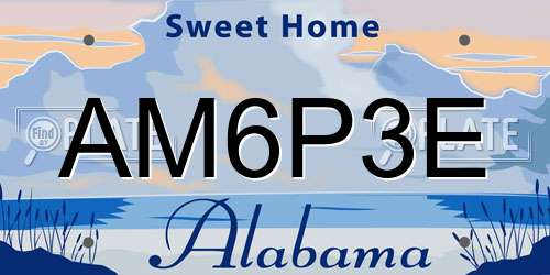 AM6P3E Alabama License Plate