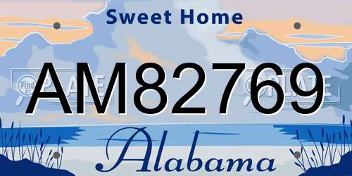 AM82769 Alabama License Plate