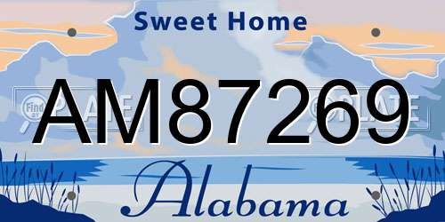 AM87269 Alabama License Plate