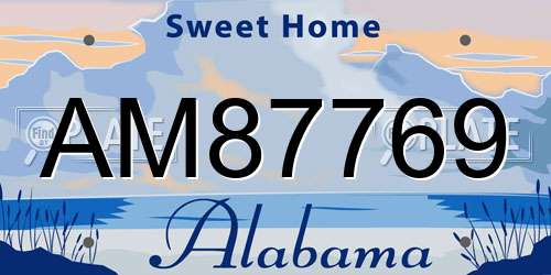 AM87769 Alabama License Plate