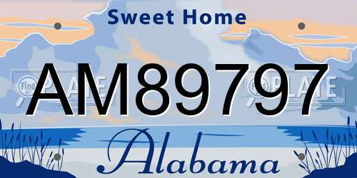 AM89797 Alabama License Plate