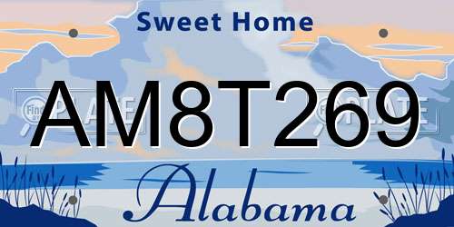 AM8T269 Alabama License Plate