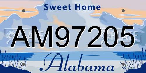 AM97205 Alabama License Plate