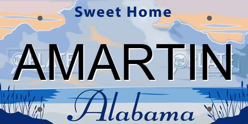 AMARTIN Alabama License Plate